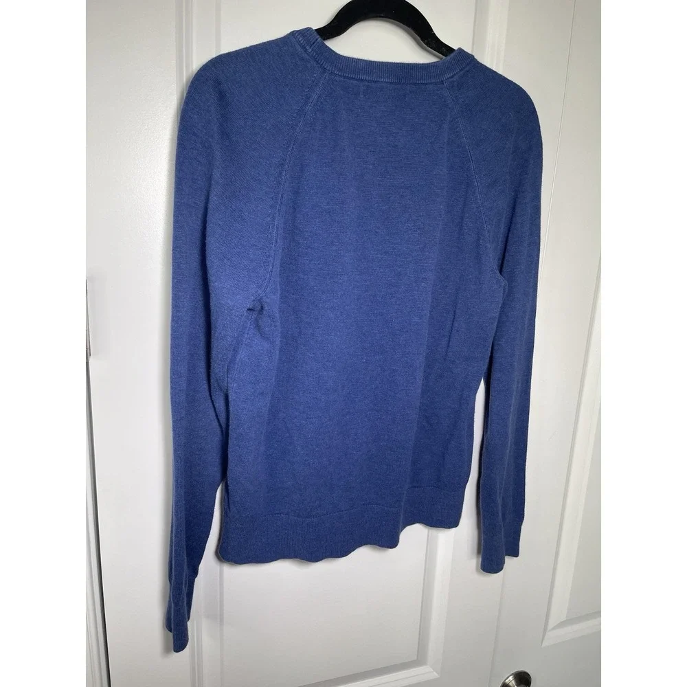 Banana Republic Long Sleeve Crewneck‎ 100% Cotton Slub Sweater Blue Men's Medium